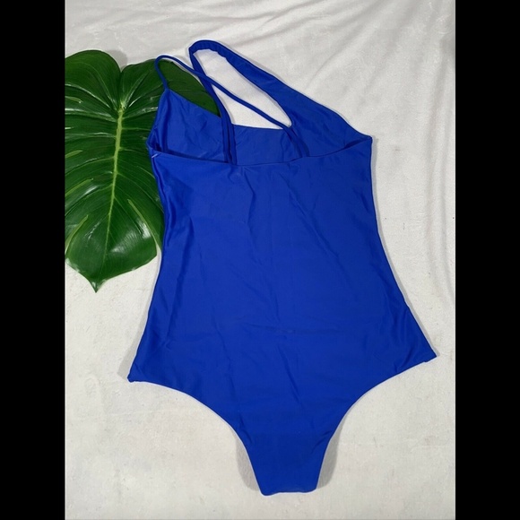 NEW $218‎ Mikoh Blue Iris Pahoa One Piece One shoulder [ SZ Medium ] - Picture 8 of 12